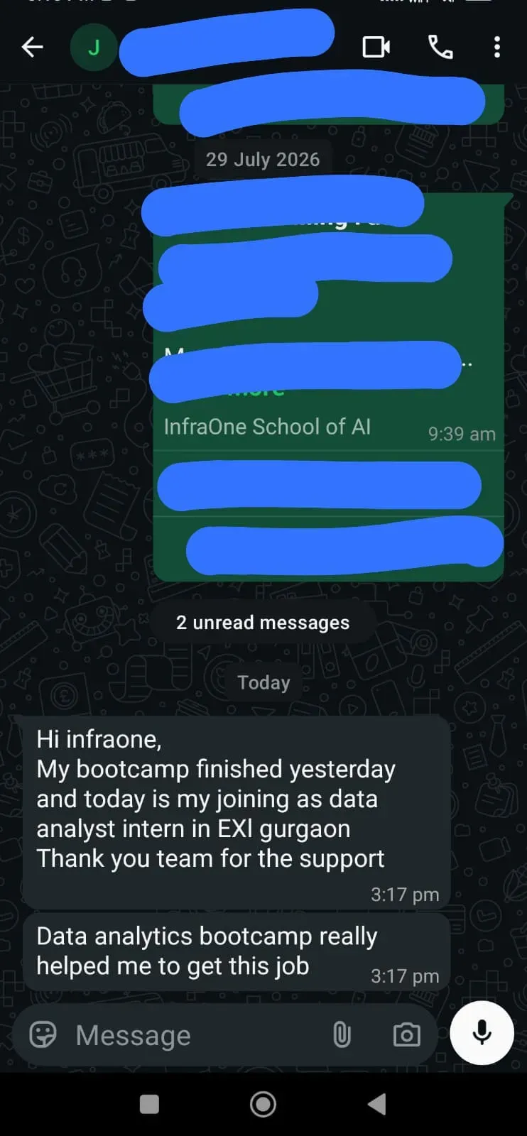 infraone whatsapp review image